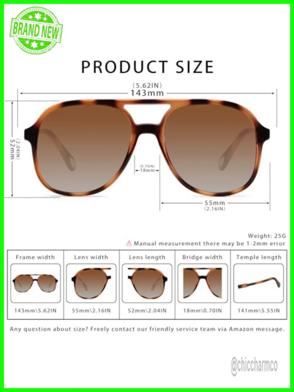 Retro Square Aviator Sunglasses for Women Men Double Bridge UV400